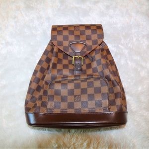 Louis Vuitton Damier Ebene Montsouris MM Designer Backpack